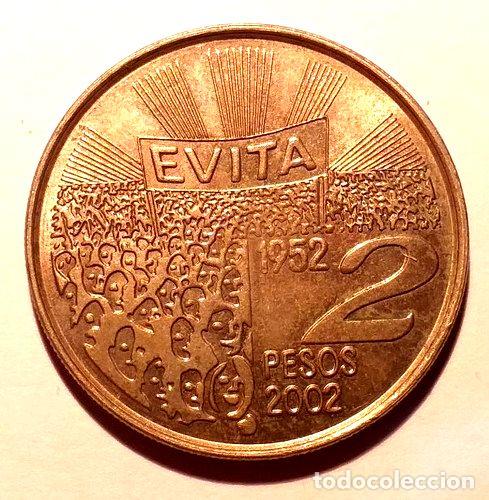 Monedas antiguas de Am&eacute;rica: 2 pesos evita 2002 - Foto 1