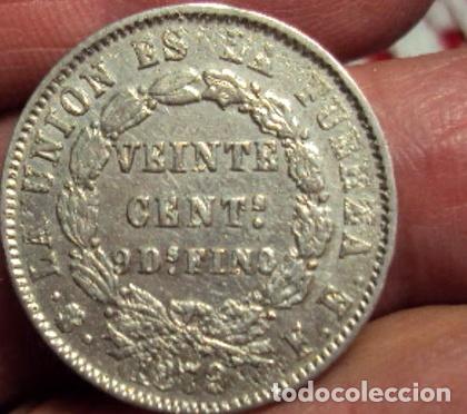 Monedas antiguas de Am&eacute;rica: moneda bolivia 20 centavos 1879 ref libro chile - Foto 1