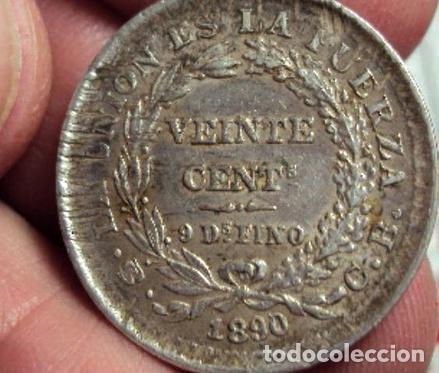 Monedas antiguas de Am&eacute;rica: moneda bolivia 20 centavos 1890 ref libro chile - Foto 1
