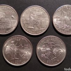 Monedas antiguas de América: LOTE N° 001 - LOTE DE 5 MONEDAS EEUU / ESTADOS UNIDOS / USA QUARTERS (VER TODAS LAS FOTOS). Lote 300429983