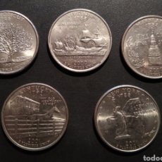 Monedas antiguas de América: LOTE N° 007 - LOTE DE 5 MONEDAS EEUU / ESTADOS UNIDOS / USA QUARTERS (VER TODAS LAS FOTOS). Lote 300430923
