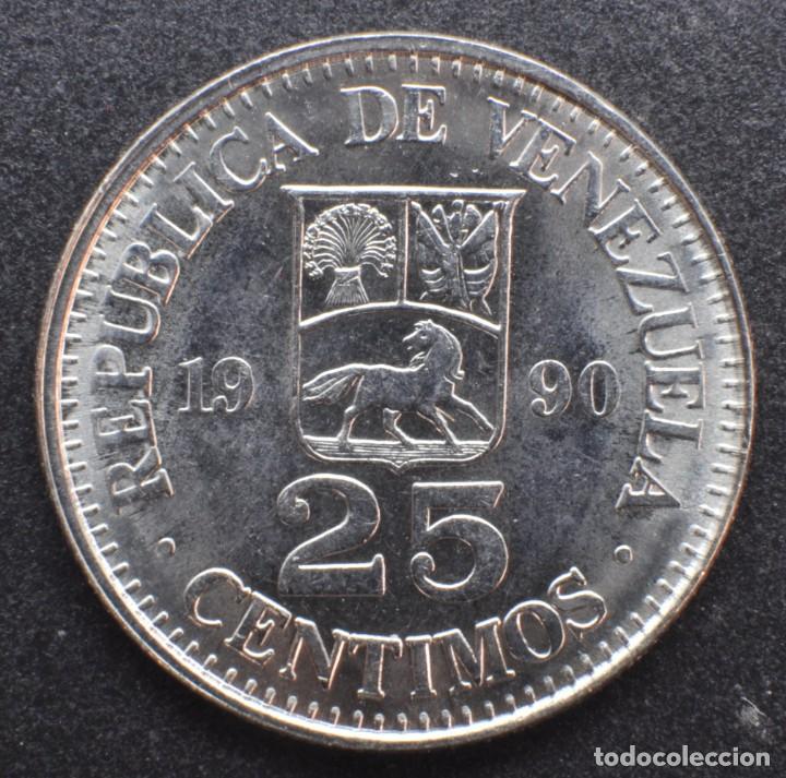 Monedas antiguas de Am&eacute;rica: Venezuela, 25 c&eacute;ntimos 1990 - Foto 1