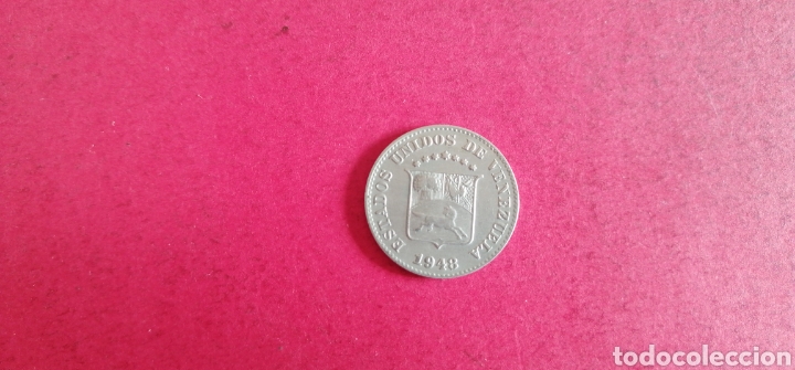 Monedas antiguas de Am&eacute;rica: 5 c&eacute;ntimos de Venezuela 1948 - Foto 1