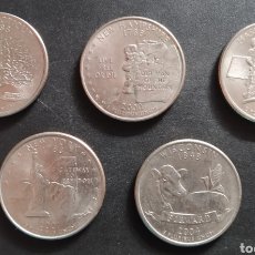 Monedas antiguas de América: LOTE N° 014 - LOTE DE 5 MONEDAS EEUU / ESTADOS UNIDOS / USA QUARTERS (VER TODAS LAS FOTOS). Lote 301868433