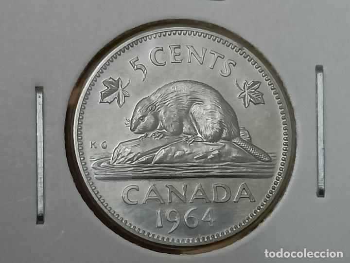 Monedas antiguas de Am&eacute;rica: Canad&aacute; 1964, 5 c&eacute;ntimos , centavos , 22372 2 - Foto 1