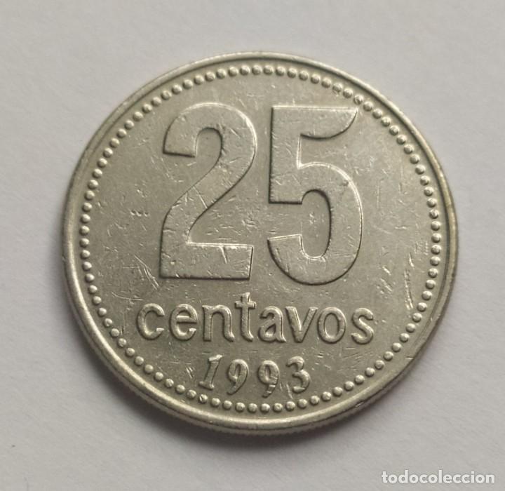 Monedas antiguas de Am&eacute;rica: ## Argentina 1993 25 centavos ## - Foto 2