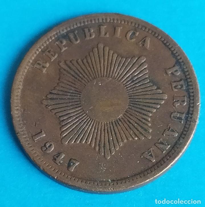 Monedas antiguas de Am&eacute;rica: MONEDA PERU DOS CENTAVOS A&Ntilde;O 1947 - Foto 1
