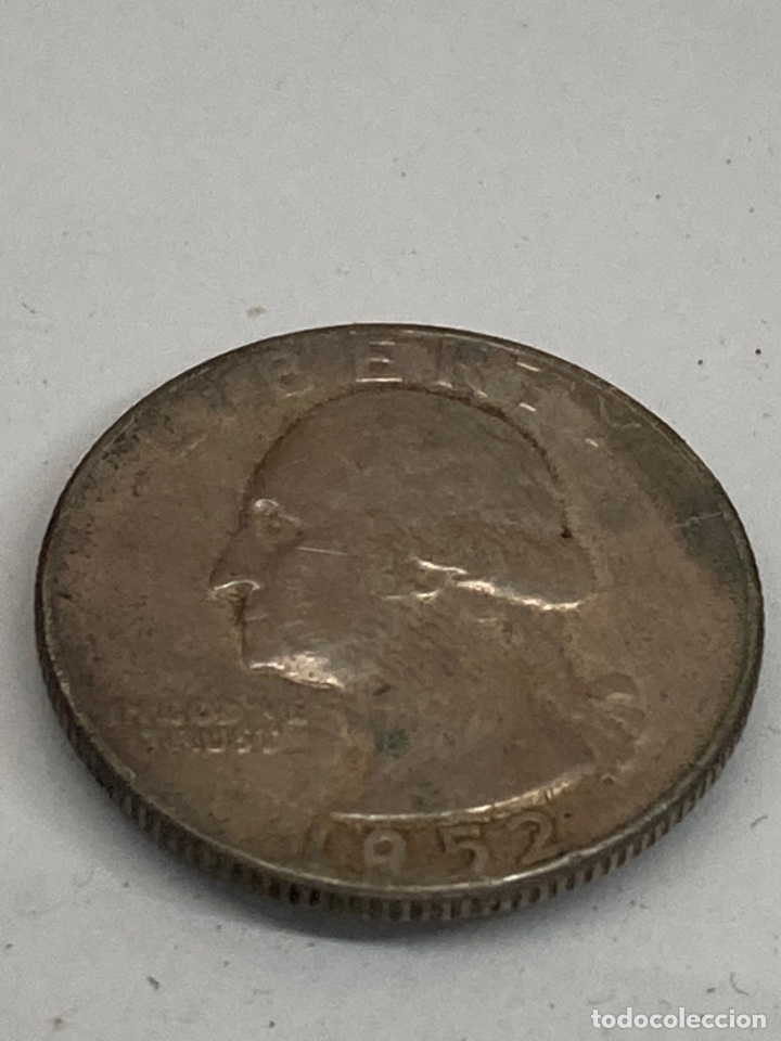 Monedas antiguas de Am&eacute;rica: Moneda de plata Quarter Dollar 1952 - Foto 2