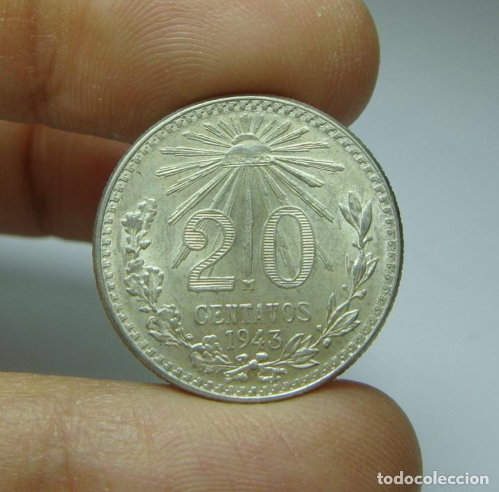 Monedas antiguas de Am&eacute;rica: 20 Centavos. Plata. M&eacute;xico - 1943 - Foto 1