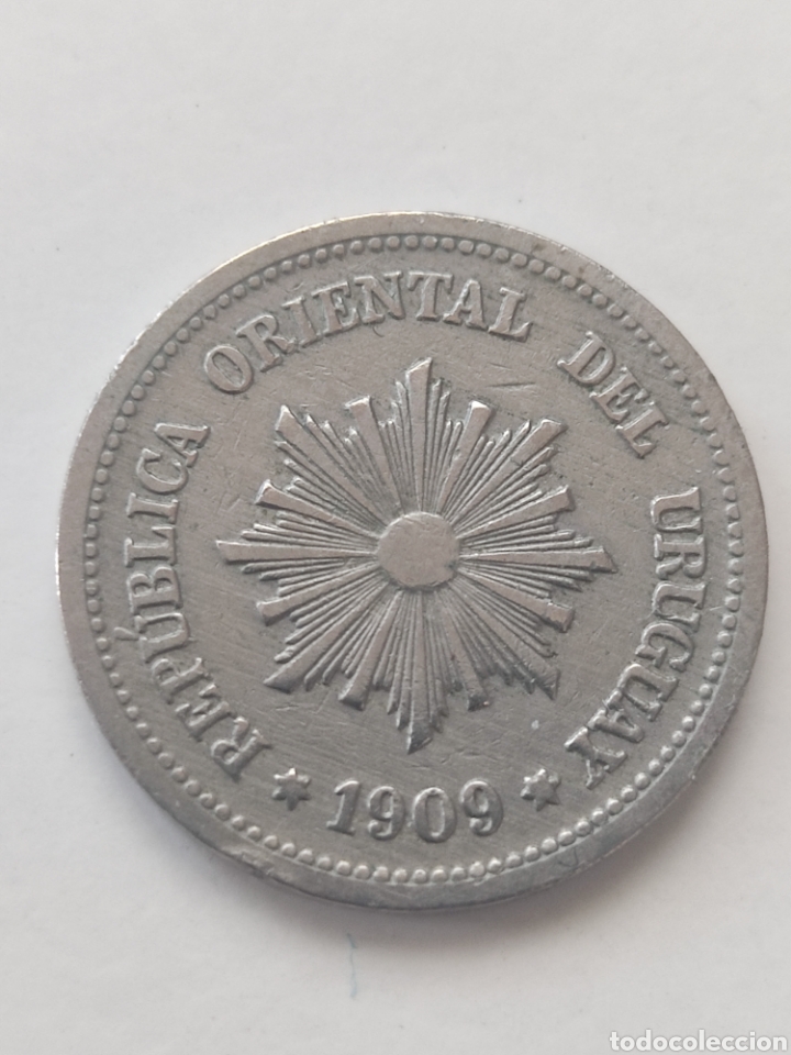 Monedas antiguas de Am&eacute;rica: Moneda 2 cent&eacute;simos Uruguay 1909 MBC - Foto 2