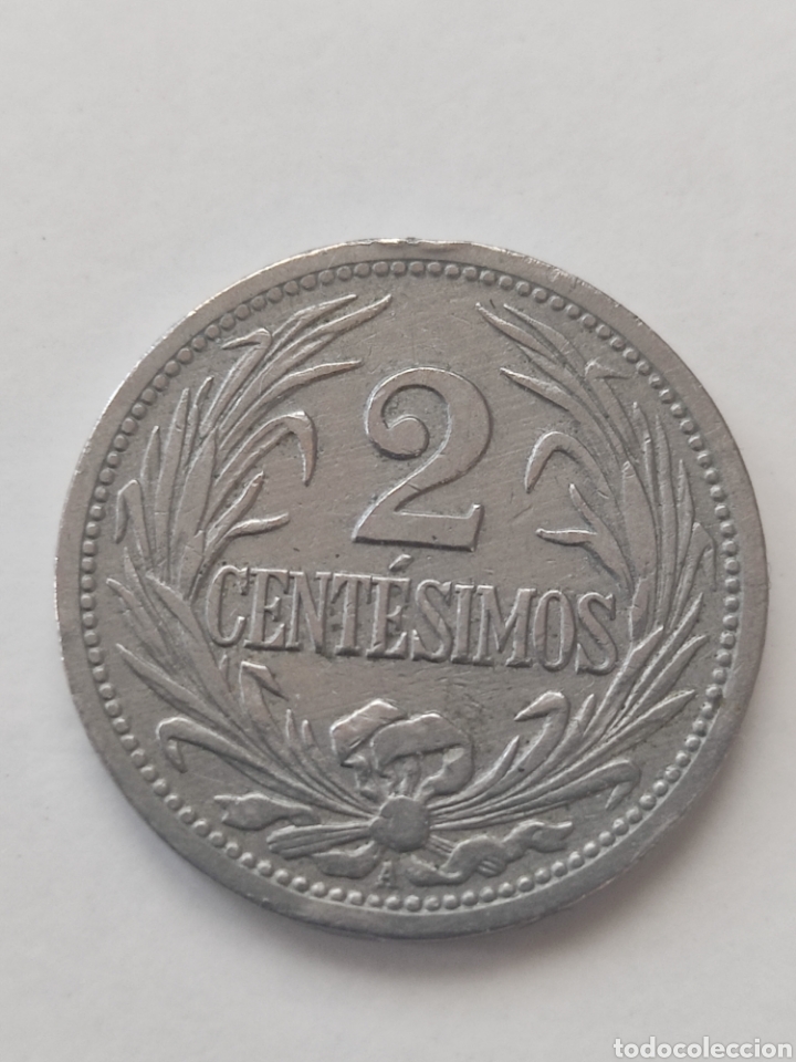 Monedas antiguas de Am&eacute;rica: Moneda 2 cent&eacute;simos Uruguay 1909 MBC - Foto 1