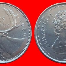 Monedas antiguas de América: 25 CENTAVOS 1989 CANADA-69545