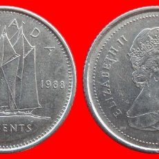 Monedas antiguas de América: 10 CENTAVOS 1988 CANADA-69558