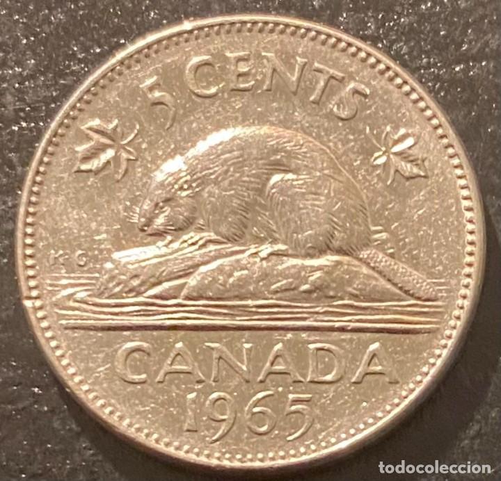 Monedas antiguas de Am&eacute;rica: CANADA 5 CENTAVOS 1965 - Foto 2