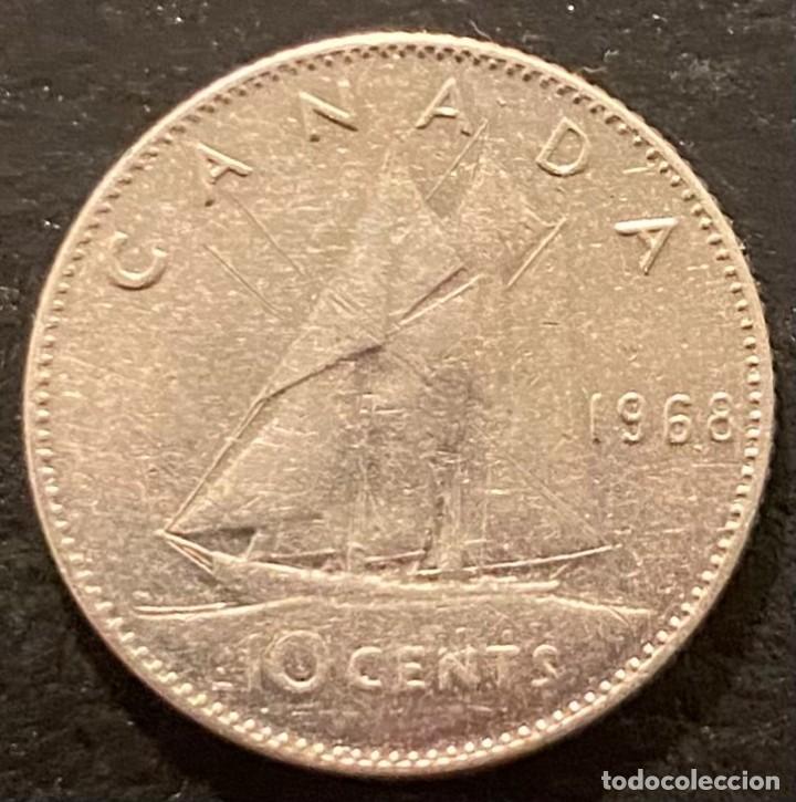 Monedas antiguas de Am&eacute;rica: CANADA 10 CENTAVOS 1968 - Foto 2