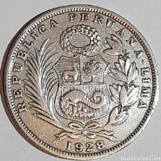 Monedas antiguas de América: PERU LIMA MEDIO SOL 1928 PLATA. Lote 312035493