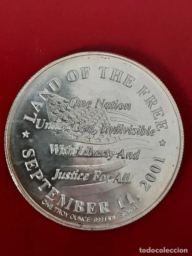 Monedas antiguas de América: Una onza de plata pura proof pentágono 11-09-2001 - Foto 2 - 312355048