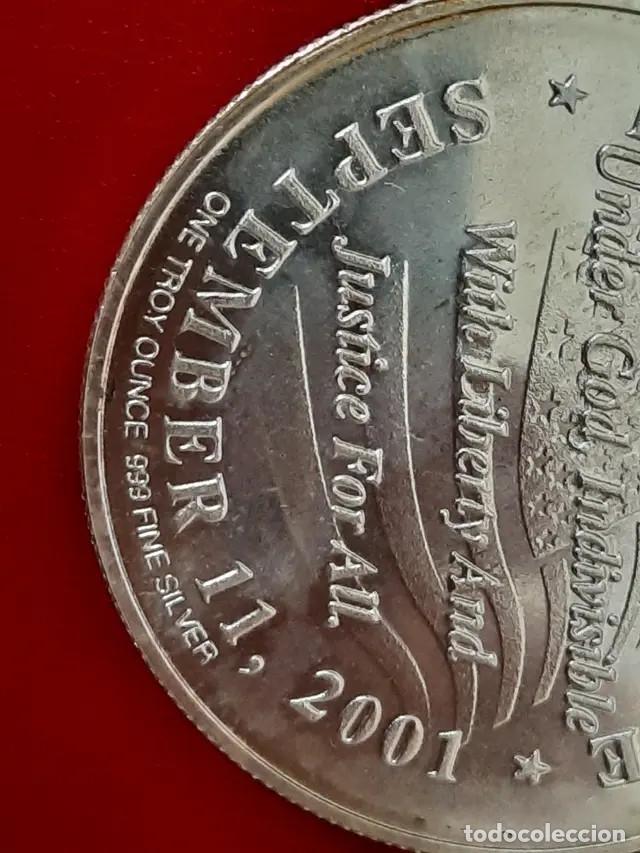Monedas antiguas de América: Una onza de plata pura proof pentágono 11-09-2001 - Foto 4 - 312355048