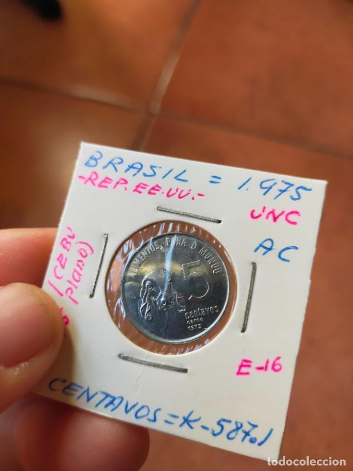 Monedas antiguas de Am&eacute;rica: MONEDA DE 5 CINCO CENTAVOS 1975 BRASIL SIN CIRCULAR SC - Foto 1