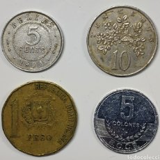 Monedas antiguas de América: LOTE 4 MONEDAS CENTROAMÉRICA, 5 CENT BELICE, 5 COLONOS COSTA RICA, 10 CENT JAMAICA Y 1 PESO REPÚBLIC. Lote 314076403