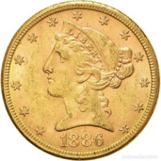 Monedas antiguas de América: [#973194] MONEDA, ESTADOS UNIDOS, CORONET HEAD, $5, HALF EAGLE, 1886, SAN FRANCISCO, MBC+. Lote 314179828