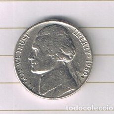 Monedas antiguas de América: MONEDA ESTADOS UNIDOS FIVE CENTS 1980 CECA D, JEFFERSON NICKEL 5 CENTAVOS USADA EEUU USA. Lote 314597703