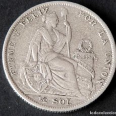 Monedas antiguas de América: MEDIO SOL DE PLATA 1923 - REPUBLICA PERUANA - LIMA. Lote 316404253