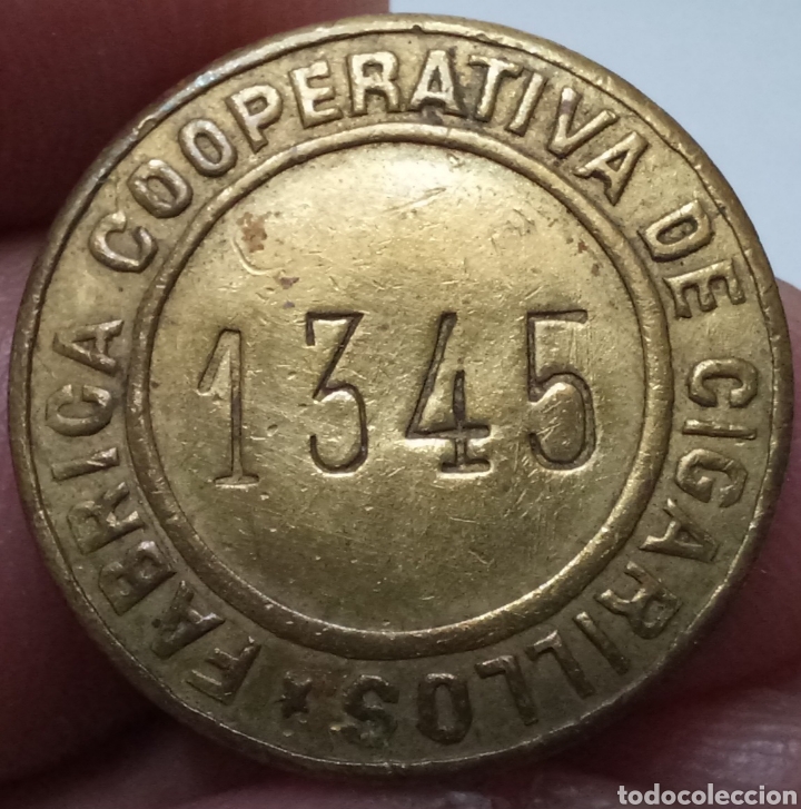 Alte M&uuml;nzen aus Amerika: Antigua ficha Token Fabrica Cooperativa de cigarrillos env&iacute;o de M&aacute;laga