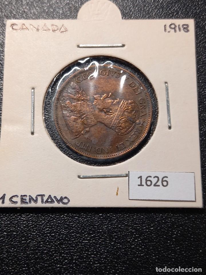 Monedas antiguas de Am&eacute;rica: Canad&aacute; 1 centavo 1918 - Foto 1