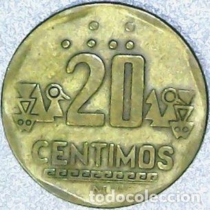 Monedas antiguas de Am&eacute;rica: peru moneda 20 centimos 1991 km 3061 - Foto 1