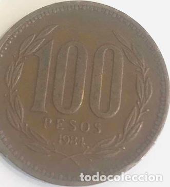 Monedas antiguas de Am&eacute;rica: 100 pesos chile 1984 - Foto 1