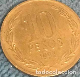 Monedas antiguas de Am&eacute;rica: 10 pesos 1993 chile - Foto 1