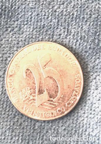 Monedas antiguas de Am&eacute;rica: moneda 25 centavos ecuador ano 2000 - Foto 1