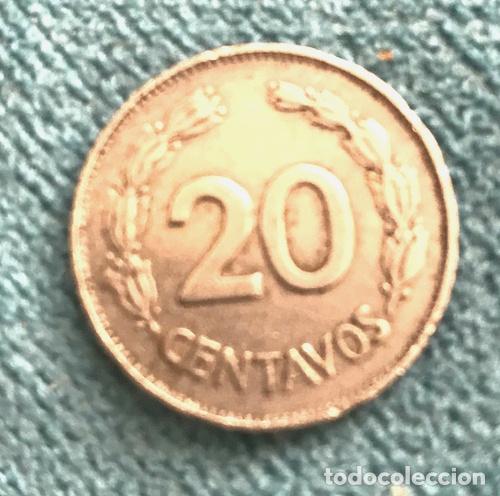 Monedas antiguas de Am&eacute;rica: 20 centavos 1972 ecuador - Foto 1