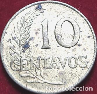 Monedas antiguas de Am&eacute;rica: moneda 10 centavos peru 1962 - Foto 1