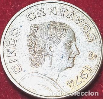 Monedas antiguas de Am&eacute;rica: moneda 5 centavos mexico 1974 - Foto 1