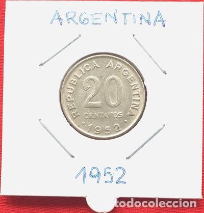 Monedas antiguas de Am&eacute;rica: 1952 argentina moneda 20 centavos - Foto 1