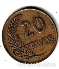 Monedas antiguas de Am&eacute;rica: peru moneda de 20 centavos ano 1961 - Foto 1