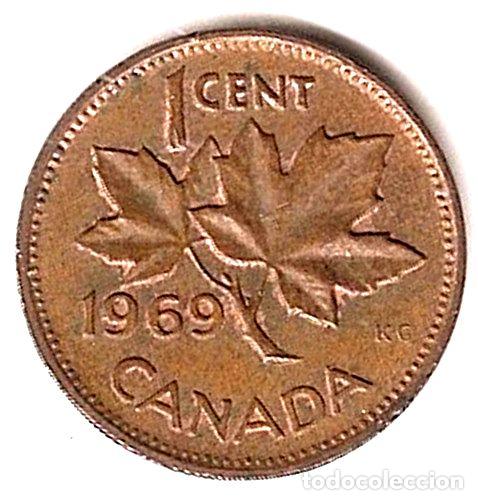 Monedas antiguas de Am&eacute;rica: canada moneda de 1 centavo cent ano 1969 km591 - Foto 1