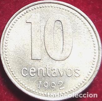 Monedas antiguas de Am&eacute;rica: moneda 10 centavos argentina 1992 bronce - Foto 1