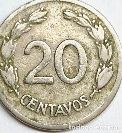 Monedas antiguas de Am&eacute;rica: moneda 20 centavos ecuador 1946 - Foto 1