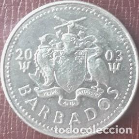 Monedas antiguas de Am&eacute;rica: moneda barbados 2003 25 cent - Foto 1