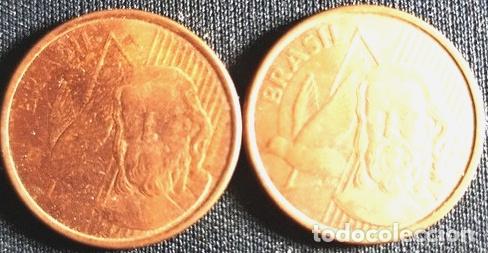 Monedas antiguas de Am&eacute;rica: brasil 2 monedas de 5 centavos del ano 2012 m - Foto 1