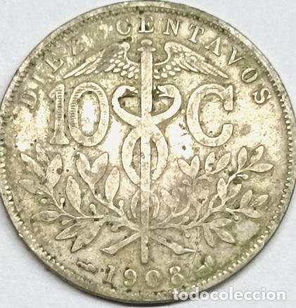 Monedas antiguas de Am&eacute;rica: moneda 10 centavos bolivia 1908 - Foto 1