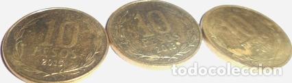 Monedas antiguas de Am&eacute;rica: monedas de chile 10 pesos - Foto 1