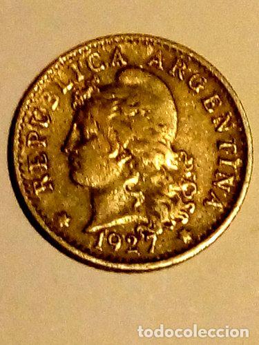 Monedas antiguas de Am&eacute;rica: moneda error de cuno empaste cinco centavos argentina - Foto 1