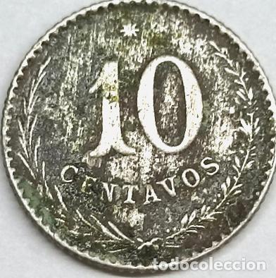 Monedas antiguas de Am&eacute;rica: moneda 10 centavos paraguay 1900 - Foto 1