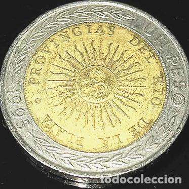 Monedas antiguas de Am&eacute;rica: moneda argentina 1 con error provingias 1995 - Foto 1