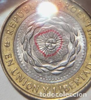 Monedas antiguas de Am&eacute;rica: moneda de 2 pesos con error de acunacion - Foto 1