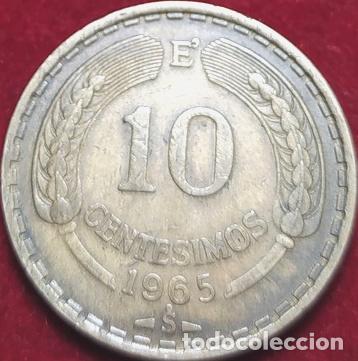 Monedas antiguas de Am&eacute;rica: moneda 10 centesimos chile 1965 - Foto 1